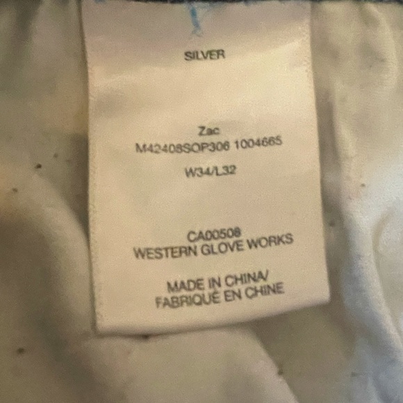 Silver Jeans Men's 34x32 Zac Denim Bootcut Western Glove Works Stretch - Picture 4 of 4